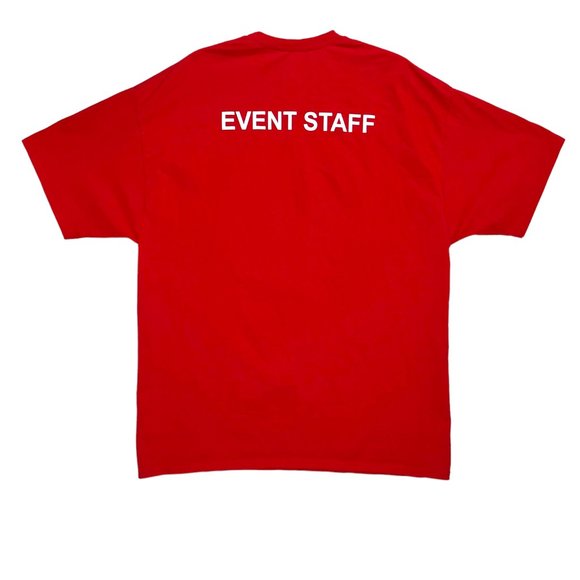 Hanes Event Staff T-Shirt Men's 2XL Red Short Sleeve Unknown Asia Concert/Event - Picture 2 of 8